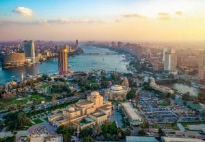 A view of Cairo's city and the Nile River